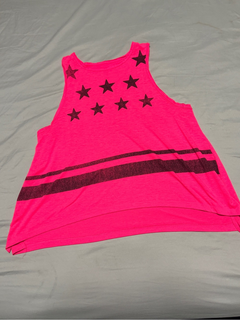 American Eagle Outfitters Hot Pink Star-Print Tank Top